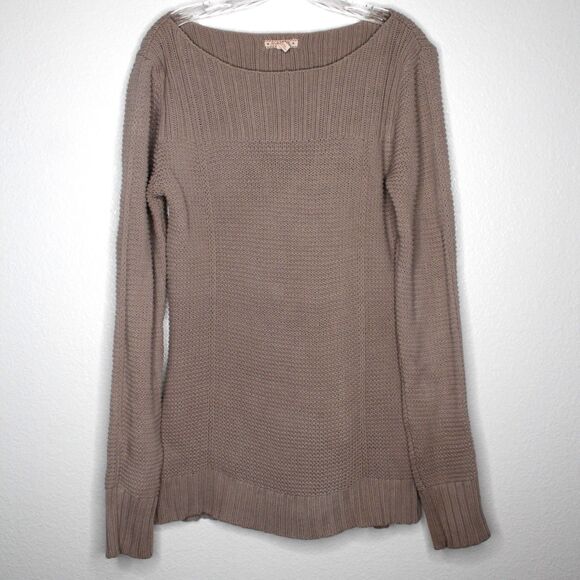 Old Navy Sweater Scoop Neck Long Style Sweater Large Beige - Picture 1 of 4
